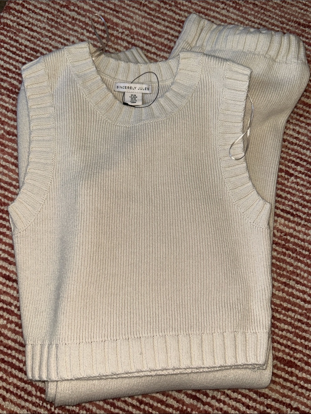 Sincerely Jules Cream Knit Tank & Wide-Leg Lounge Pants Set - Picture 4 of 4